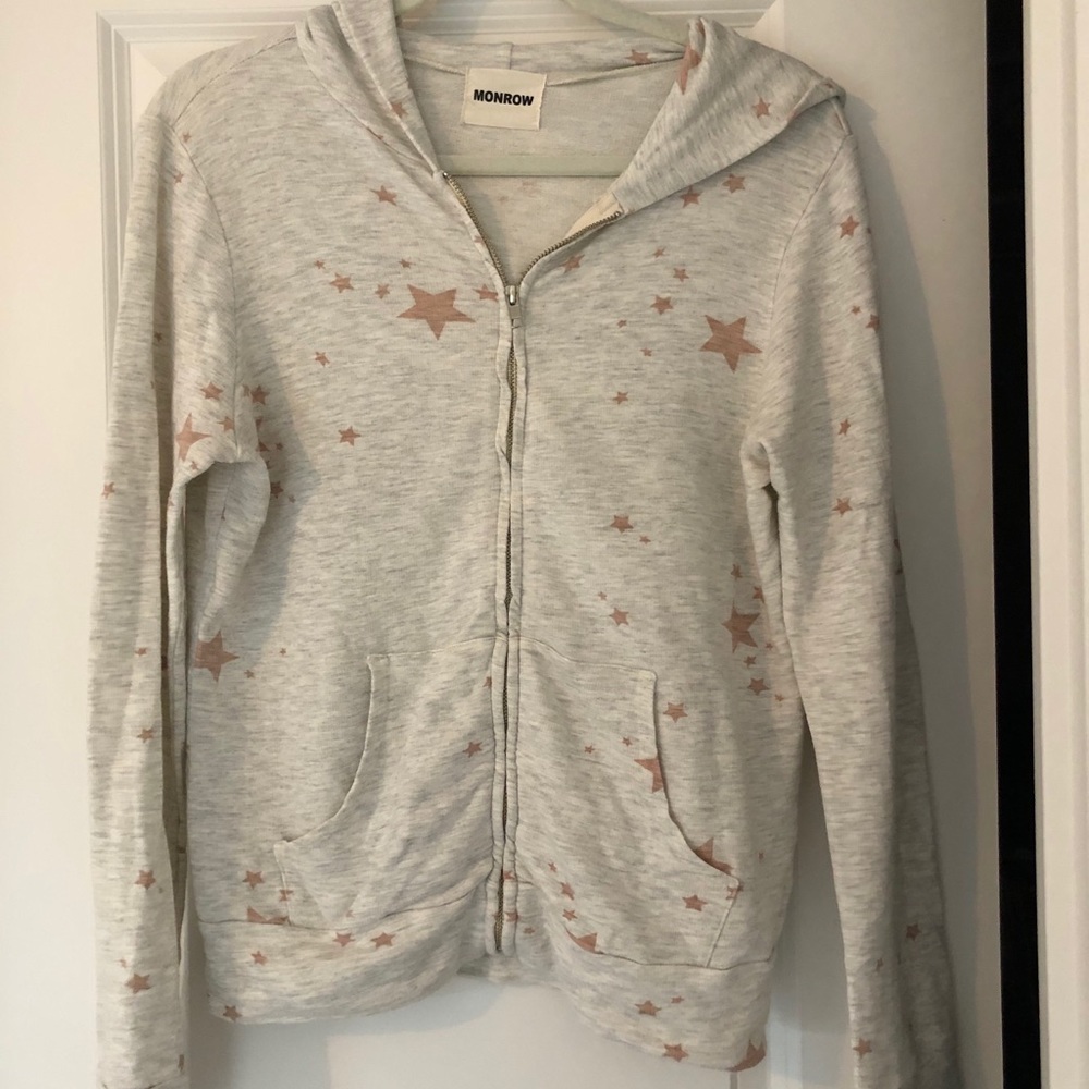 Monrow Stardust Zip Up Hoodie